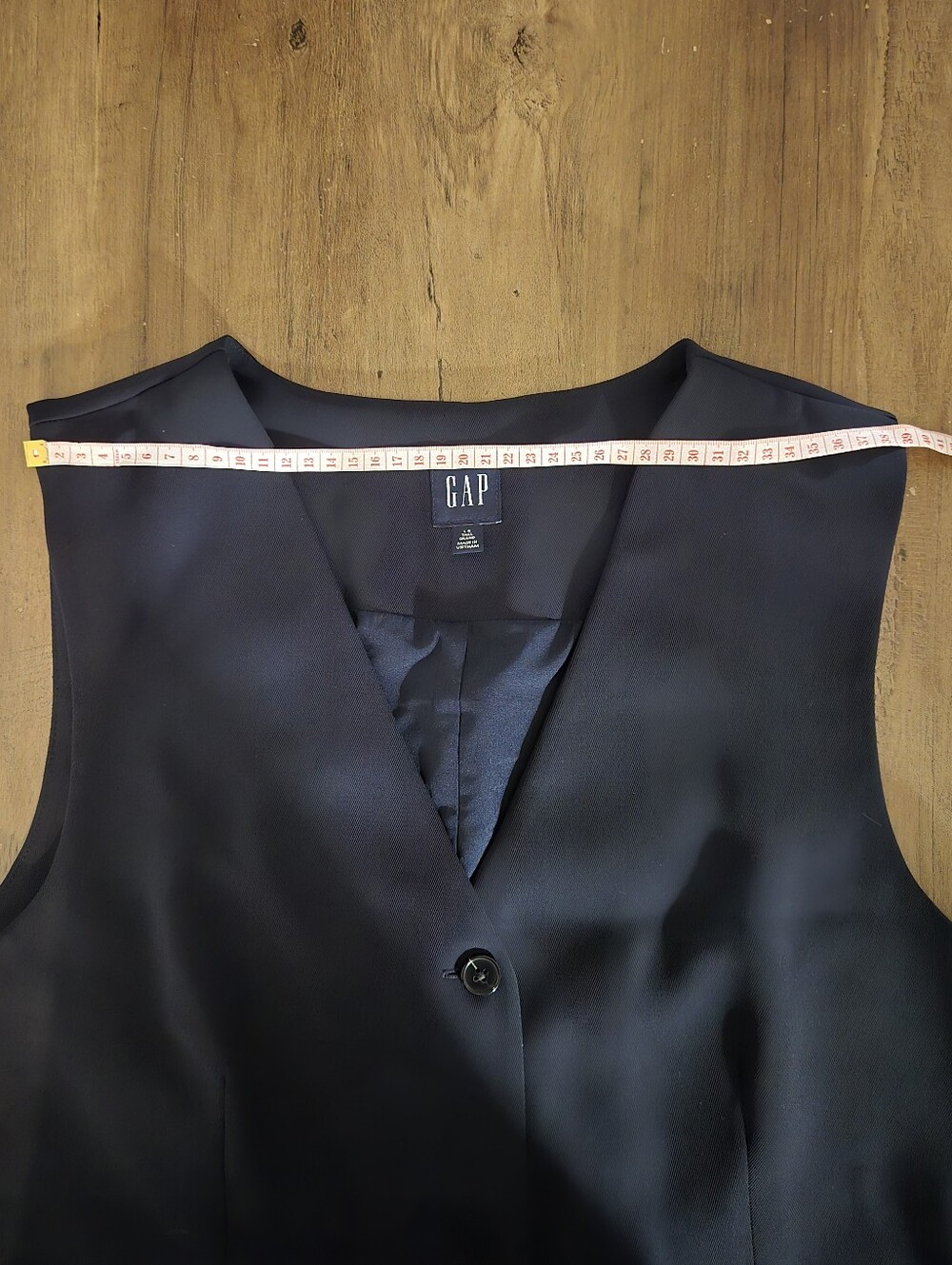 GAP Navy Button-Front Vest - Picture 3 of 5